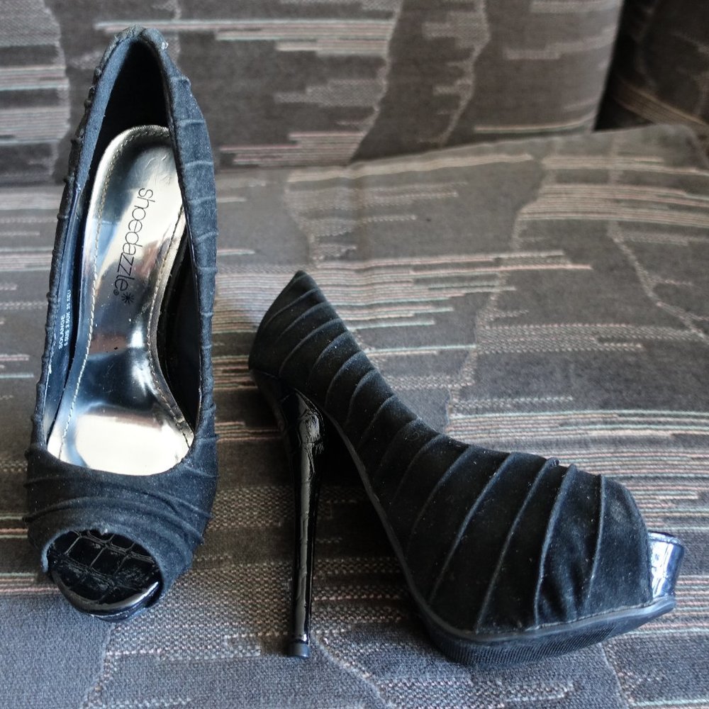 Black Shoe Dazzle Heels